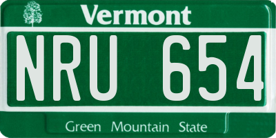 VT license plate NRU654