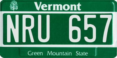 VT license plate NRU657
