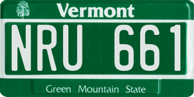 VT license plate NRU661