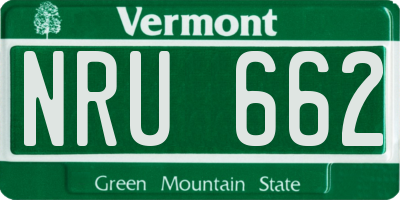 VT license plate NRU662