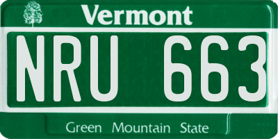 VT license plate NRU663