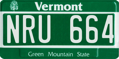 VT license plate NRU664