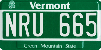 VT license plate NRU665