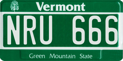 VT license plate NRU666
