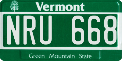 VT license plate NRU668
