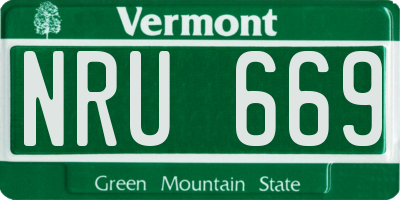 VT license plate NRU669