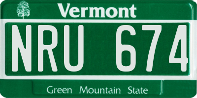 VT license plate NRU674