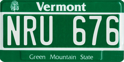 VT license plate NRU676