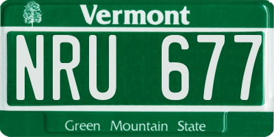 VT license plate NRU677