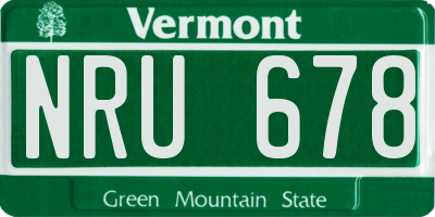 VT license plate NRU678