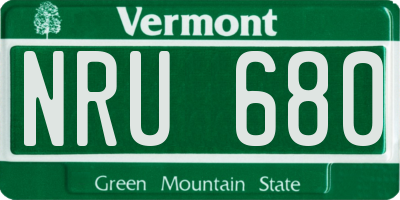 VT license plate NRU680