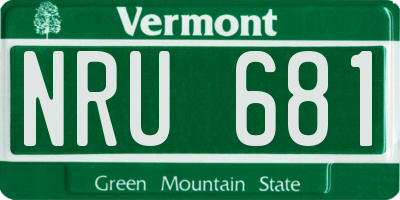 VT license plate NRU681