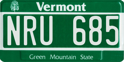 VT license plate NRU685