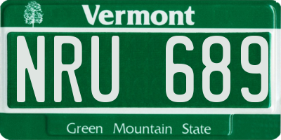 VT license plate NRU689