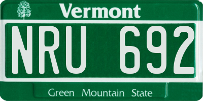 VT license plate NRU692