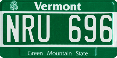 VT license plate NRU696