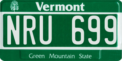 VT license plate NRU699