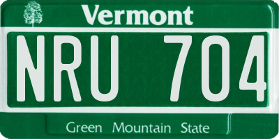 VT license plate NRU704