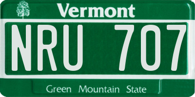 VT license plate NRU707