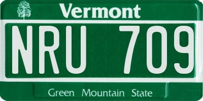 VT license plate NRU709