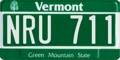 VT license plate NRU711