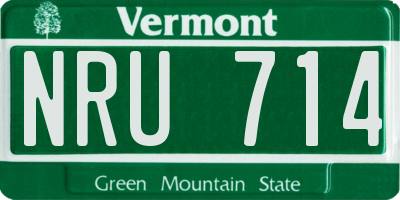 VT license plate NRU714