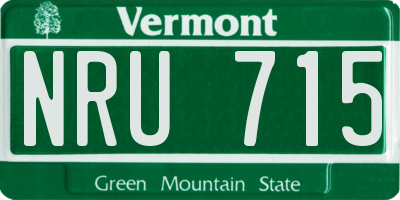 VT license plate NRU715