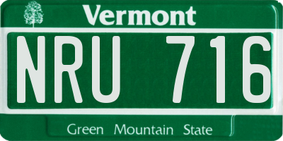VT license plate NRU716