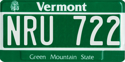 VT license plate NRU722