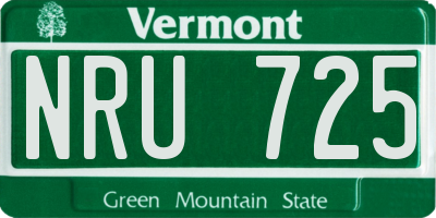 VT license plate NRU725
