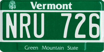 VT license plate NRU726