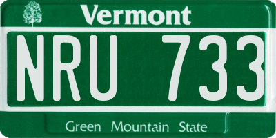 VT license plate NRU733
