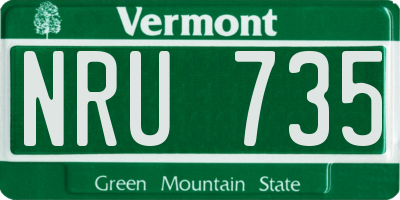 VT license plate NRU735