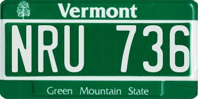 VT license plate NRU736