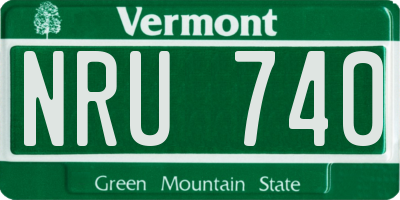 VT license plate NRU740