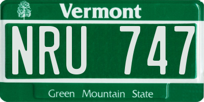 VT license plate NRU747