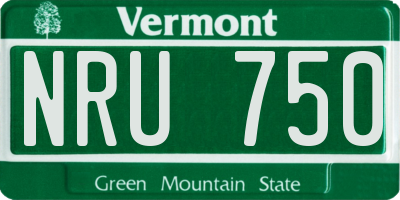 VT license plate NRU750