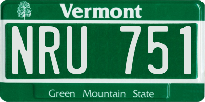 VT license plate NRU751