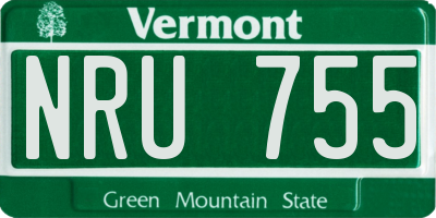 VT license plate NRU755