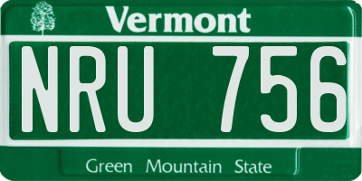 VT license plate NRU756