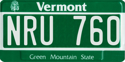 VT license plate NRU760