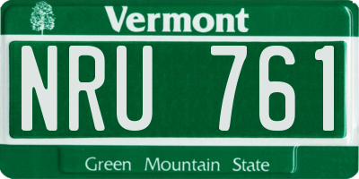 VT license plate NRU761