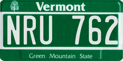 VT license plate NRU762