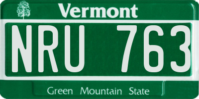 VT license plate NRU763