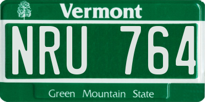 VT license plate NRU764