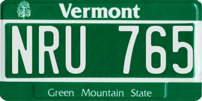 VT license plate NRU765