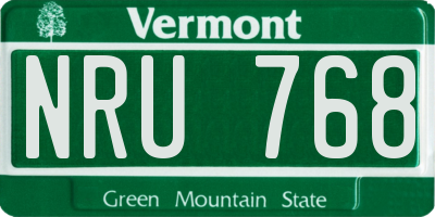 VT license plate NRU768