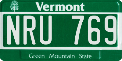 VT license plate NRU769