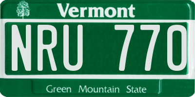 VT license plate NRU770