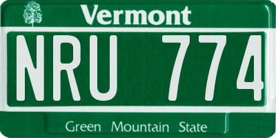 VT license plate NRU774